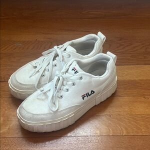 Fila Cream Platform Sneakers